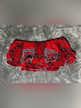 Altar'd State Red Bandana-Print Crop Top